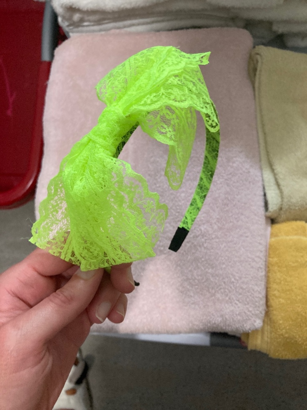Neon Yellow Bow Headband